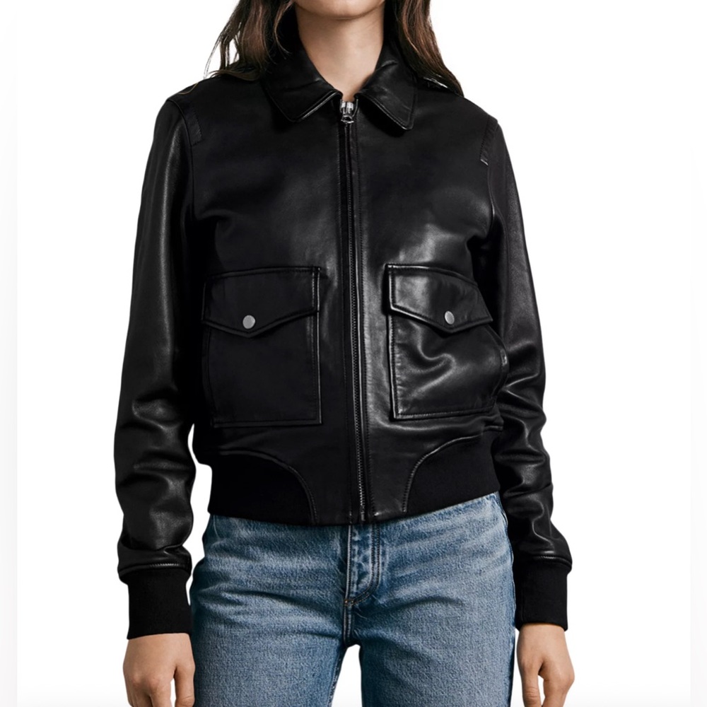 rag & bone ICONS Andrea Leather Jacket, NWT, SZ S, Black